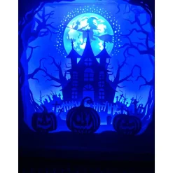 Halloween Dekoration Lampe 3D Bild Halloween inkl. Farbwechsel Shadowbox.