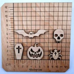 Halloween Fasching Streudeko 25tlg Deko Holz zum Basteln u. Verzieren Gothic, Karneval Tischdekoration DIY