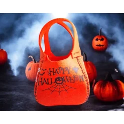 Halloween Filzbeutel mit süßen Katzengeistern – Trick or Treat Tasche – Handgemacht für Kinder