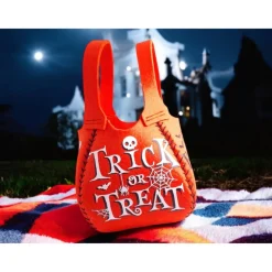 Halloween Filzbeutel mit süßen Katzengeistern – Trick or Treat Tasche – Handgemacht für Kinder