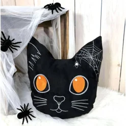 Halloween Katzen Kissen, Dekokissen, Personalisierbar