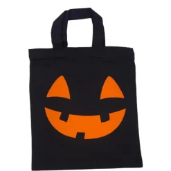 Halloween Tasche mit Namen Beutel  Kürbisgesicht Süsses oder Saures