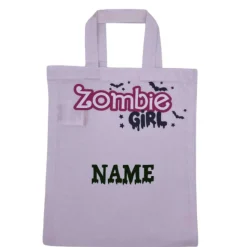 Halloween Tasche mit Namen Zombie Girl