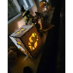 Halloween Windlicht, Halloween Lampe, Laterne Halloween Boxen, Spinne, Kürbis, Hexe