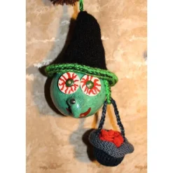 Halloweendeko KUGELHEXEN– Handgemachte Hexen aus Kunststoffkugeln für Deine Halloweenparty Hexenkessel Kürbis