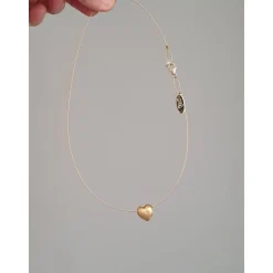 Halskette mit Herz Anhänger, Herzkette aus Silber vergoldet