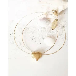 Halskette mit Herz Anhänger, Herzkette aus Silber vergoldet