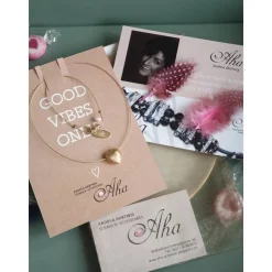 Halskette mit Herz Anhänger, Herzkette aus Silber vergoldet