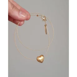 Halskette mit Herz Anhänger, Herzkette aus Silber vergoldet