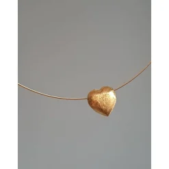 Halskette mit Herz Anhänger, Herzkette aus Silber vergoldet