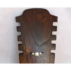 Halskette mit Zuchtperlen-Quadrat weiß