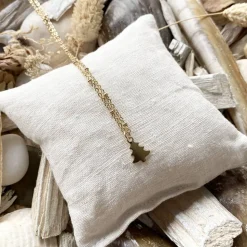 Halskette „Tannenbaum“ gold - Goldfarbene Kette aus Edelstahl mit Anhänger Tannenbaum