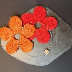 Halsreif mit Emaille-Anhänger orange