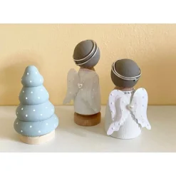 Handbemalte Engel Figurenkegel aus Holz – Weihnachtsdeko & Peg Dolls