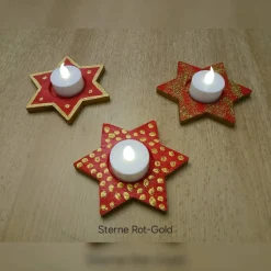Handbemalte Stern Windlicht 3er Set, Windlicht Stern, Weihnachten Dekoration, Stern Windlichter, Weihnachten Windlicht