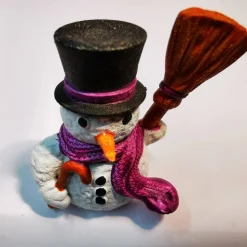 Handbemalter Schneemann mit Zylinder – 2 cm hoch