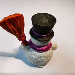 Handbemalter Schneemann mit Zylinder – 2 cm hoch