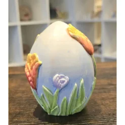 Handbemaltes Osterei mit Tulpenmotiv - Ostern -