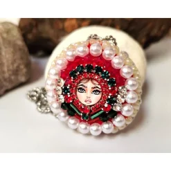 Handbestickte Matroschka Christbaumschmuck Wohndeko – Doppelseitig