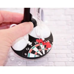 Handgefertigte Dartspieler Holzfigur – Originelles Geldgeschenk für Dart-Fans