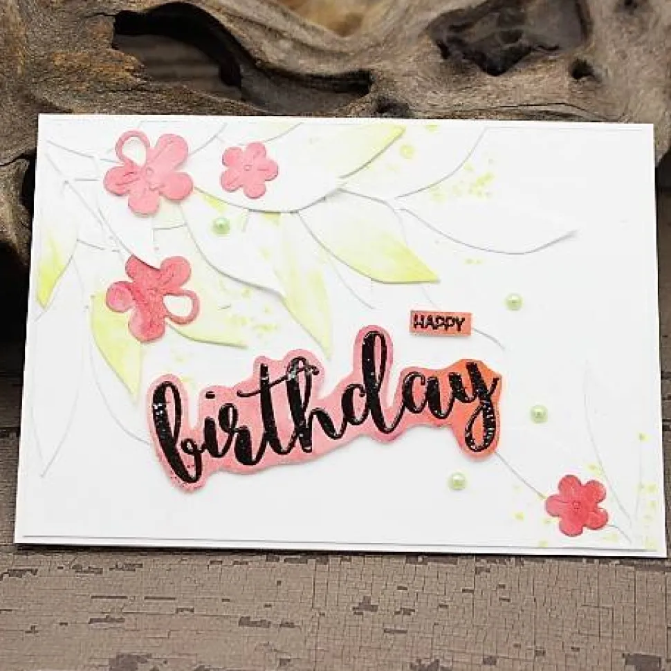 Handgefertigte Geburtstagskarte mit Aquarellblüten und 3D-Optik – Unikat zum Geburtstag