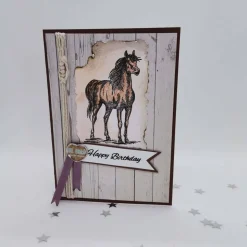 Handgefertigte Geburtstagskarte Pferd – Einzigartige Glückwunschkarte für Pferdeliebhaber