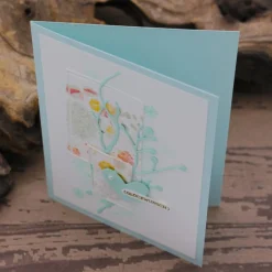 Handgefertigte Geburtstagskarte, Glückwunschkarte mit zarten Zweigen