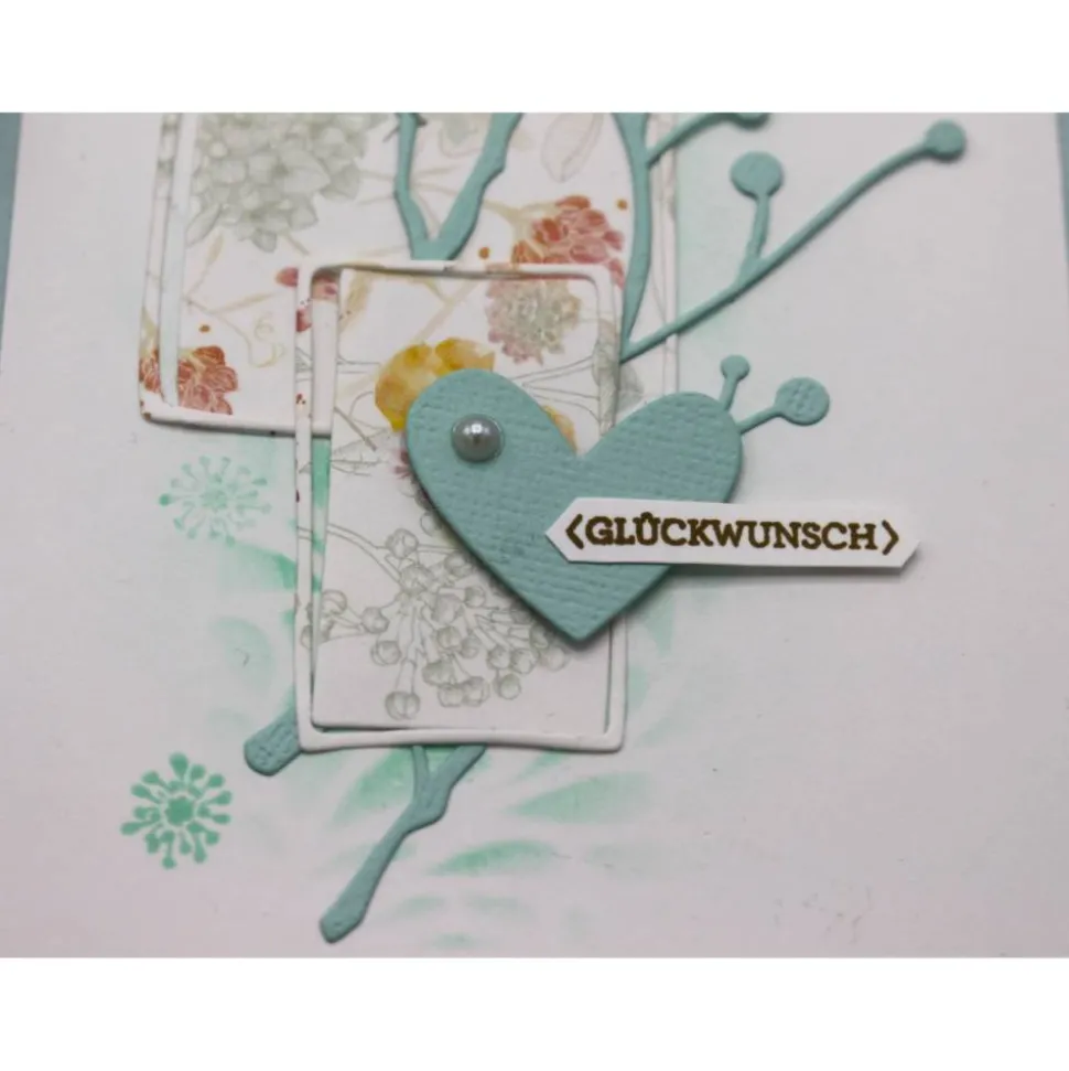 Handgefertigte Geburtstagskarte, Glückwunschkarte mit zarten Zweigen