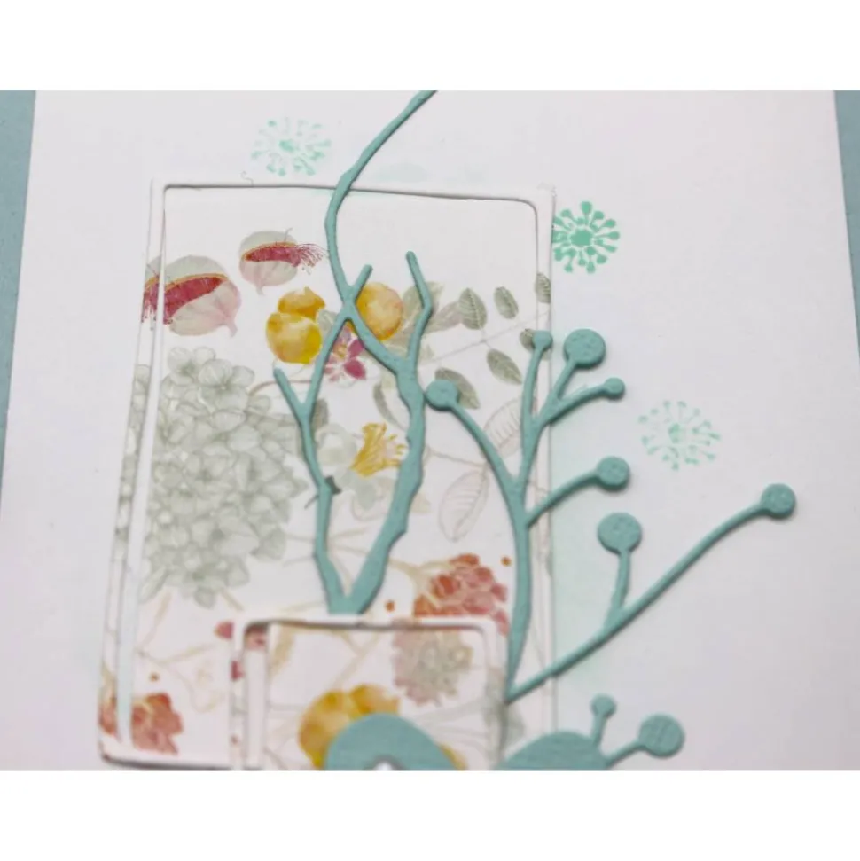 Handgefertigte Geburtstagskarte, Glückwunschkarte mit zarten Zweigen