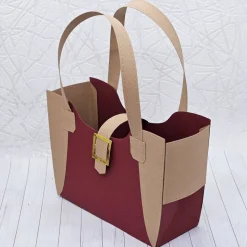 Handgefertigte Geschenkbox „Tasche“ aus stabilem Fotokarton – edles Unikat mit Klettverschluss, personalisierbar