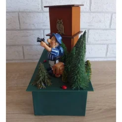 Handgefertigte Geschenkverpackung / Schachtel aus Pappe, Papier und Buchleinen - Waldspaziergang - Urlaub