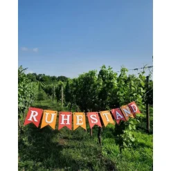 Handgefertigte Girlande zum Ruhestand Rente tolle Farben Abschied Kollege Kollegin