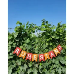 Handgefertigte Girlande zum Ruhestand Rente tolle Farben Abschied Kollege Kollegin