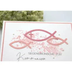 Handgefertigte Glückwunschkarte zur Kommunion – liebevolle Karte zur Erstkommunion