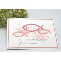 Handgefertigte Glückwunschkarte zur Kommunion – liebevolle Karte zur Erstkommunion