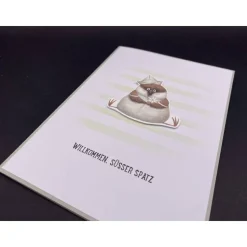 Handgefertigte Glückwunschkarte zur Geburt Junge Mädchen Baby 