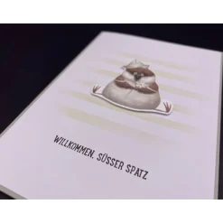 Handgefertigte Glückwunschkarte zur Geburt Junge Mädchen Baby 