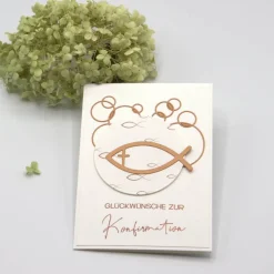 Handgefertigte Glückwunschkarte zur Konfirmation – Konfirmationskarte