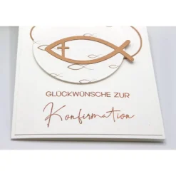 Handgefertigte Glückwunschkarte zur Konfirmation – Konfirmationskarte