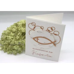 Handgefertigte Glückwunschkarte zur Konfirmation – Konfirmationskarte