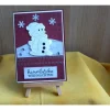 Handgefertigte Grußkarte zu Weihnachten mit Schneemann