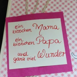 Handgefertigte Grußkarte zur Geburt