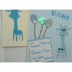 Handgefertigte Grußkarte zur Geburt