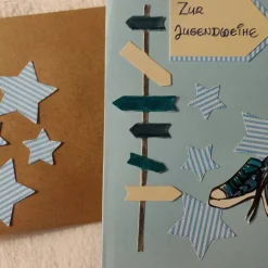 Handgefertigte Grußkarte zur Jugendweihe