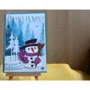 Handgefertigte Grußkarte zum Advent,mit Schneemann,Tannenbäume