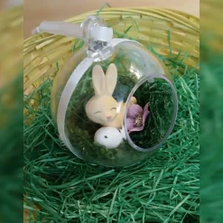 Handgefertigte Osterkugel ca. 8cm, handgemachter Osterschmuck, Deko-Osterkugel, Osterdeko aufhängen, Deko Osterstrauch