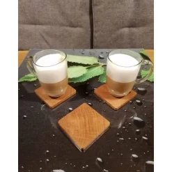 Handgefertigte Untersetzer aus Eiche-Hirnholz – 90x90 mm, geölt