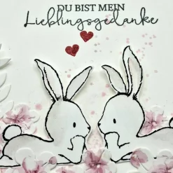 Handgefertigte Valentinskarte - Grußkarte zum Valentinstag