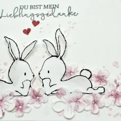 Handgefertigte Valentinskarte - Grußkarte zum Valentinstag