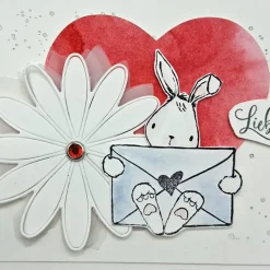 Handgefertigte Valentinskarte - Grußkarte zum Valentinstag